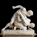Custom white stone figure statue marble wrestling men sculpture